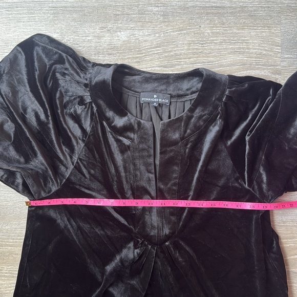 TUCKERNUCK POMANDER PLACE Black Velvet Finley Flutter Sleeve Top medium - Picture 7 of 10